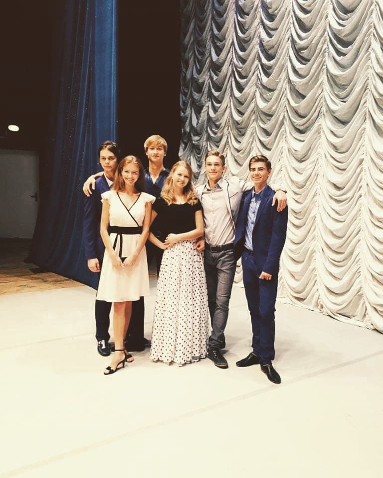 With Vsevolod's classmates in Kiev